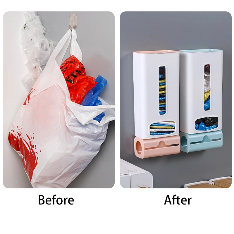 Punch-Free Garbage Bag Storage Box Put Collector Wall-Mounted Kitchen Convenient Bag Removable Sorting Box