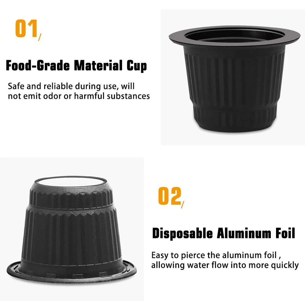 Disposable Coffee Capsule For Nespresso with Aluminum Foils Coffee Filter Cup Food Grade Cafe Supplies Pill bottle