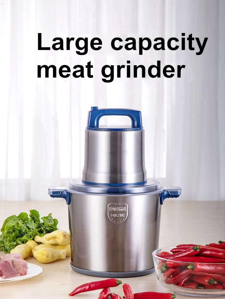 8L Kommerziellen Fleischwolf 1200W High-power Hackfleisch Mixer Hause Elektrische Edelstahl Pfeffer Knoblauch Brecher Gerät – Detail 1