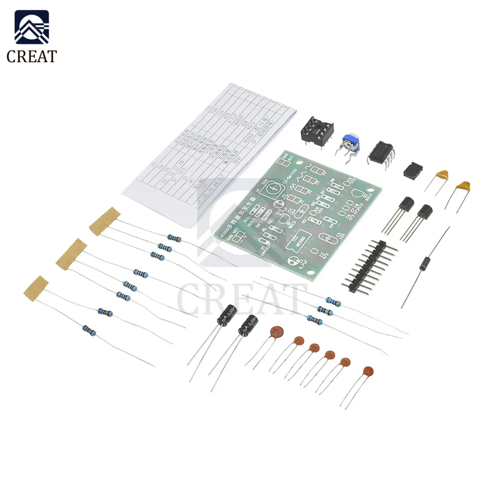 DIY Kits NE555 Multi-channel Waveform Generator Suite Sine Triangle Square Wave Electronic Training Kit