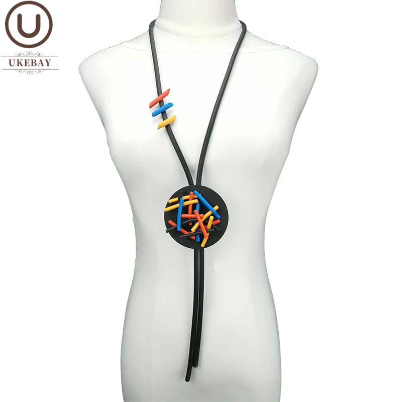 UKEBAY Long Pendant Necklaces For Women Gothic Necklace Strange Design New Rubber Jewelry Sweater Accessories Chain Multicolor