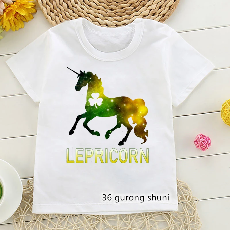 Kaus Anak Perempuan Lucu Ikan dan Unicorn Kartun Cetak Baju Anak Perempuan Kaos Anak Menyenangkan Musim Panas Kualitas Tinggi Atasan Kaus Putih Merah Muda