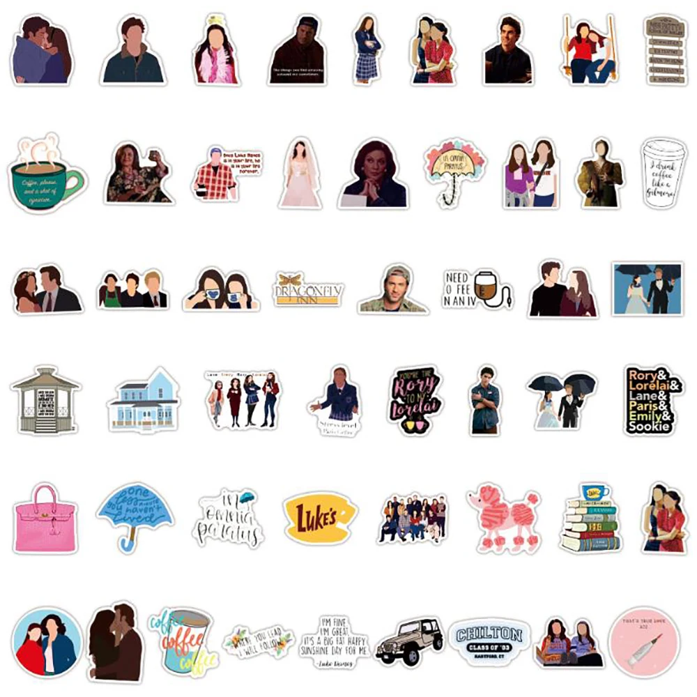 10/30/50PCS Funny TV Show Gilmore Girls Stickers Bike Skateboard Fridge Laptop Luggage Waterproof Joke Decals Sticker Kid Toys