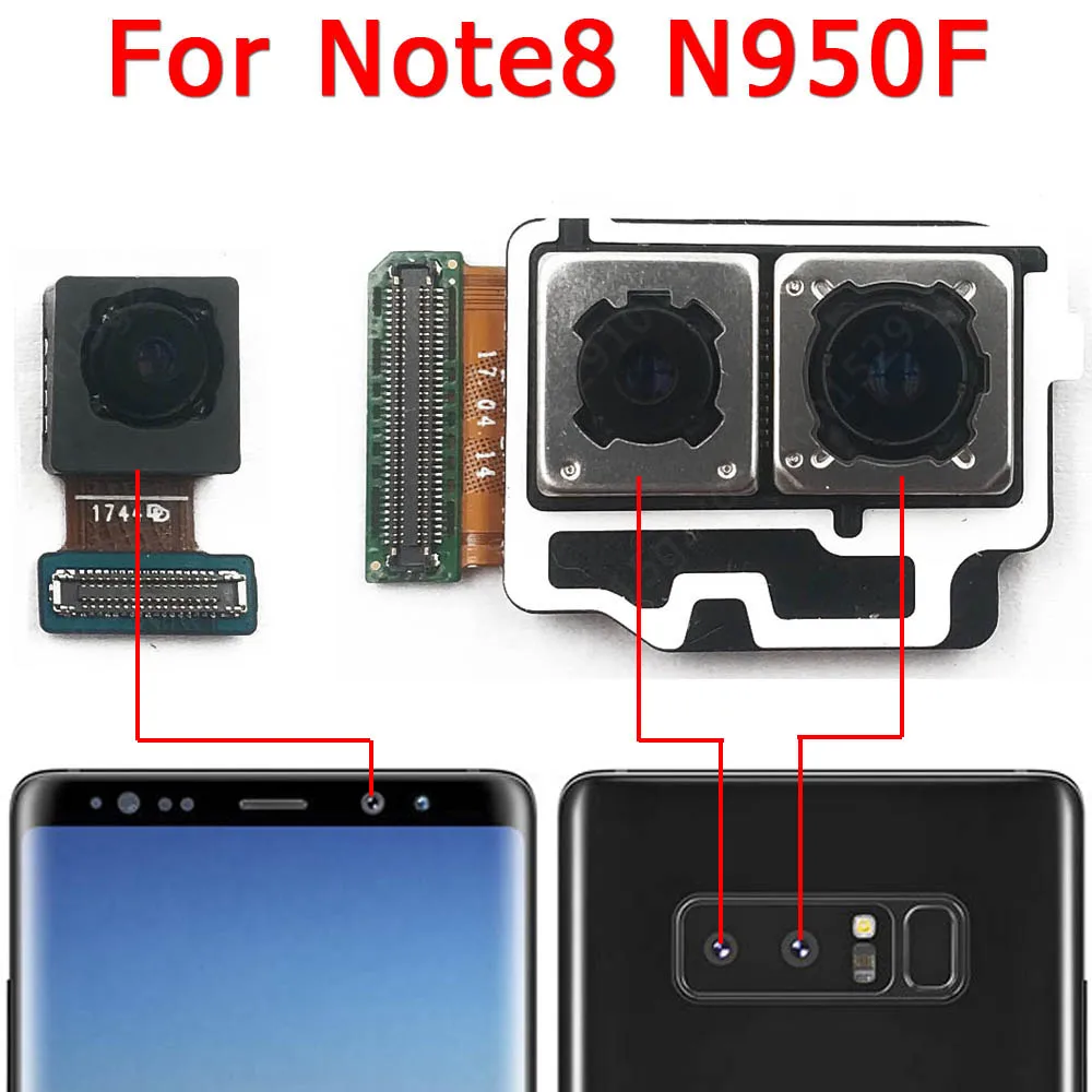 For Samsung Galaxy Note 8 Note8 N950F Front Rear Back Camera Frontal Main Facing Camera Module Replacement Spare Parts