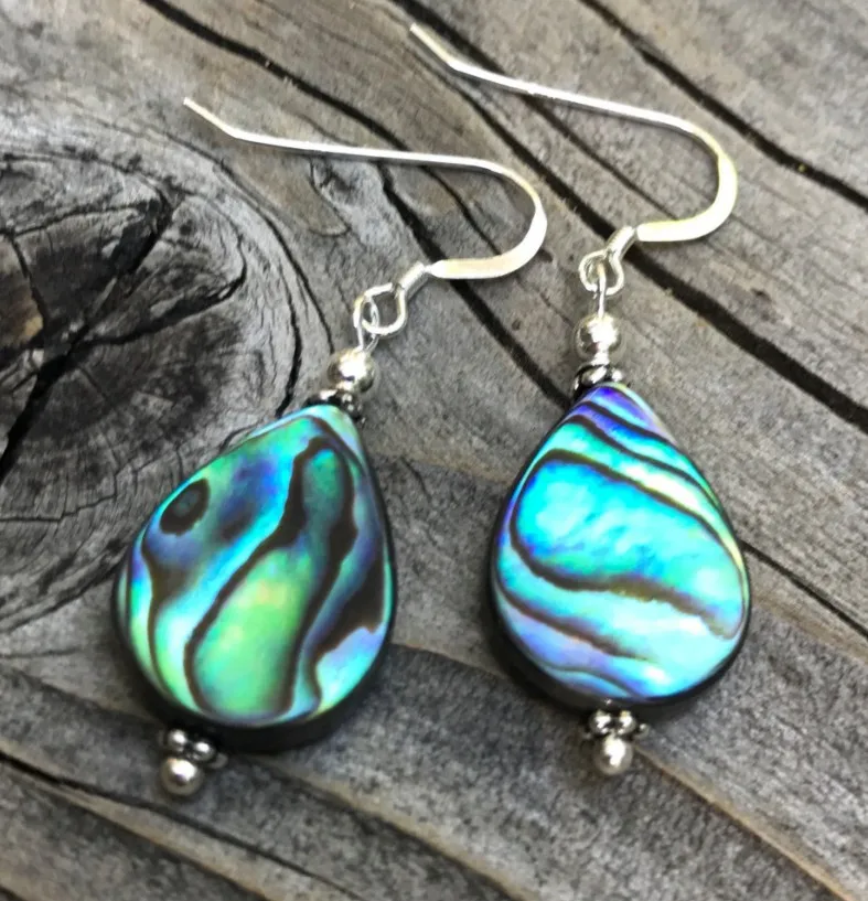 2021 Wholesale Trendy Ocean Abalone Shell Water Drop Earrings Women Jewelry Gold Color Sea Green Blue Piercing Earrings Bohemian