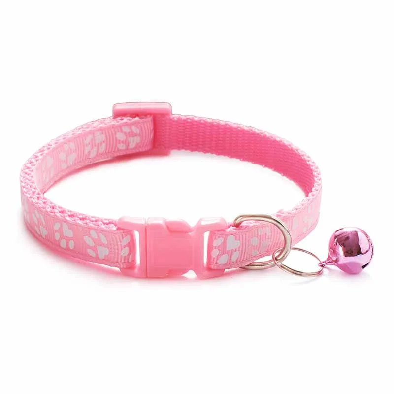 Fashion Huisdieren Halsband Cartoon Grappig Voetafdruk Leuke Bell Verstelbare Halsbanden Voor Hond Katten Puppy Huisdier Accessoires Gratis