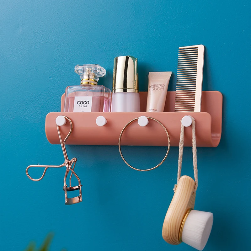 

Storage Rack Door Porch Shelf Bathroom Hanger Hook Wall-Mounted Wall Shelf Key Rack Bathroom Sundries Organizer Decorative