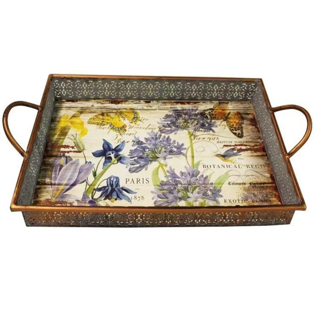 

DOLBOVI Fidex Home Metal Pattern Rectangle tray Paris 45cm tray поднос plateau de service