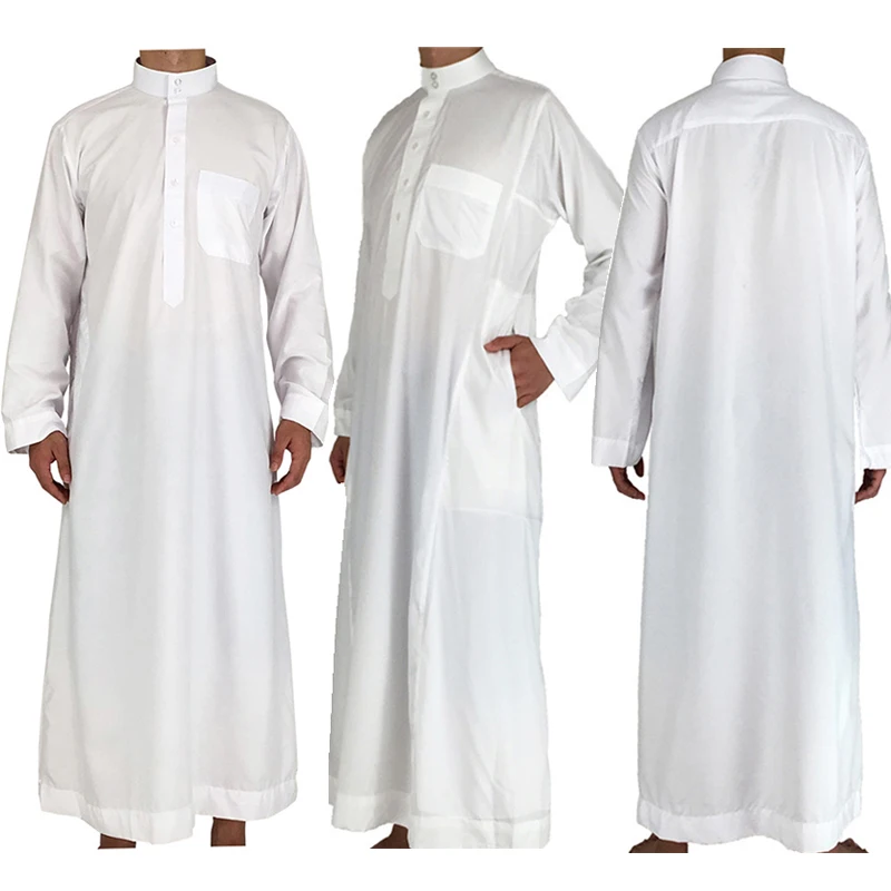 MD – Abaya pour hommes du moyen-orient, Jubba Thobe, blanc musulman, arabie saoudite, dubaï, Djellaba, Pakistan, turquie, vêtements islamiques pour