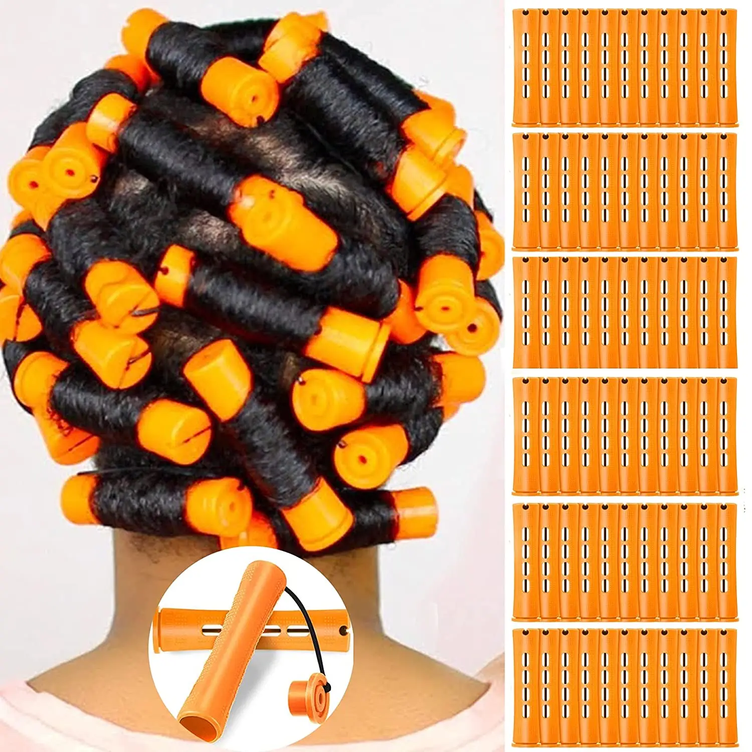 

Perm Rods and 60 Pieces Hair Rollers with Hair Cold Wave Rods Hair Curler for Women Long Short Hair（8 Sizes）