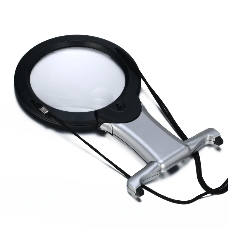 Hands Free LED Loupe Lighted 5X 2.5X Reading Magnifier Neck Wear Magnifying Glass For Seniors Sewing Embroidery