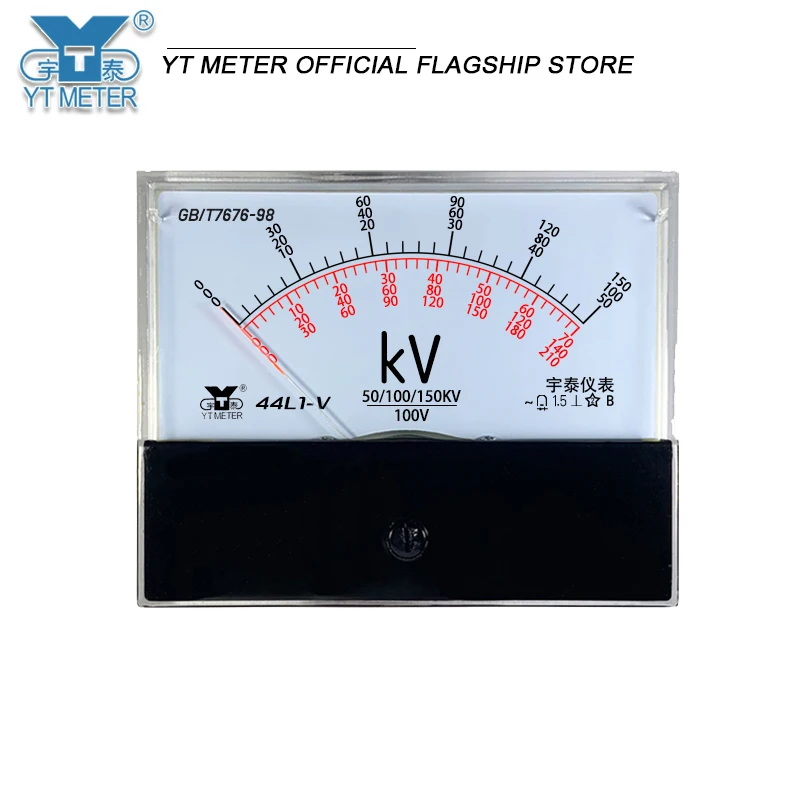 44l1 100V input analog AC voltmeter high voltage meter 3KV 6kV 10kV 20kV 50kV 70kv 100kV cannot directly use 80 * 100mm multi ra