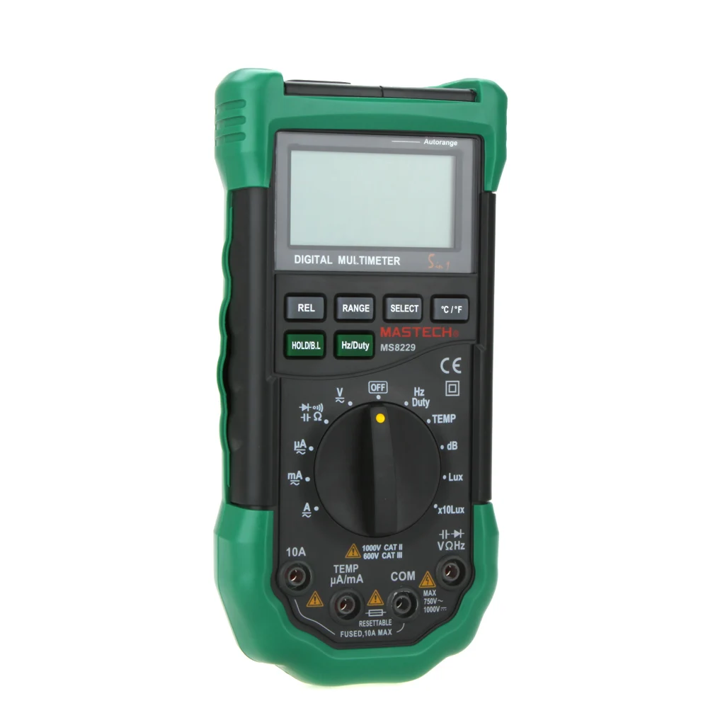 

Digital Multimeter 5 in 1 Noise Illumination Temperature Humidity Tester Diagnostic-tool Auto Range LCD Backlight