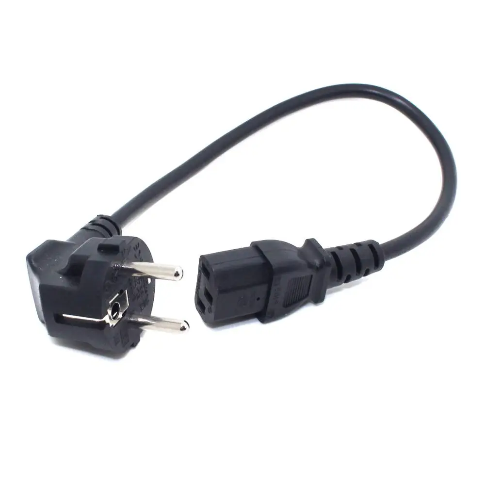 CEE7/7 to IEC C13 Power Cords, 10A/16A, 250V, H05VV-F 0.75mm Cable ,Short Schuko to C13 Power cord,1ft/30cm