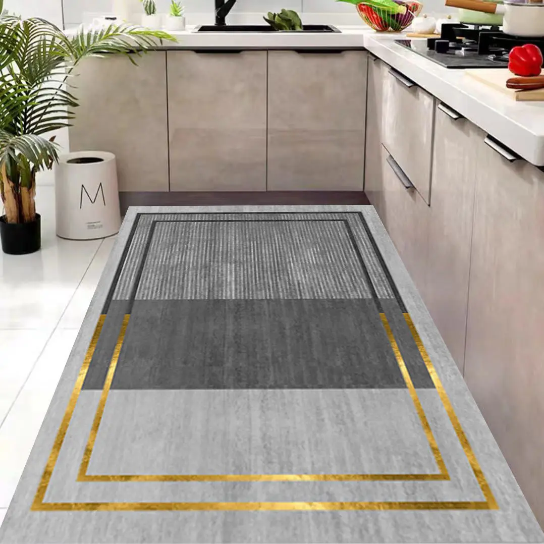 Waterproof Oilproof Kitchen Mat Antislip Bath Mat Soft Bedroom Floor Mat Living Room Carpet Doormat Kitchen Rug