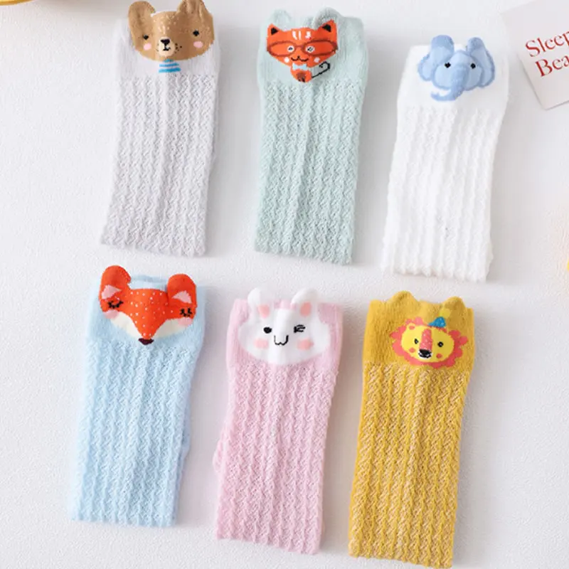 New Baby Mosquito Leg warmers Summer Thin Baby Breathable Mesh Stocking Knee High Cartoon Ears over the Knee Toddler Legwarmer