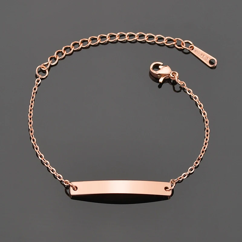 Pulsera personalizada de acero inoxidable con nombre para bebé, brazalete ajustable con identificación para niño y niña, regalos de cumpleaños