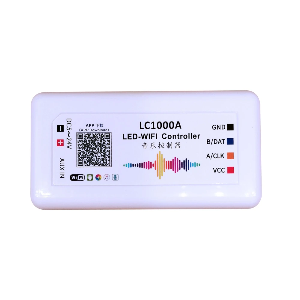 DC5-24V LC1000A Wifi Music Controller Spectrum For Led Digital Individually Addressable Strip 8-1024 Pixel Built-In Microphone