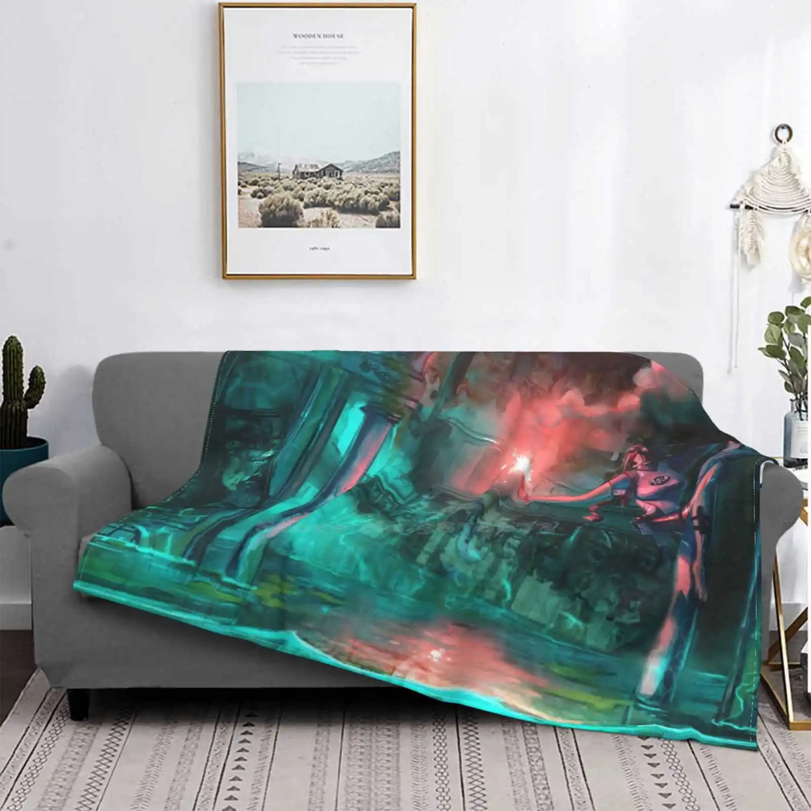 Wreck Of The Maria Doria Tomb Raider 2 Lara Croft | Art By Eliott Cha'coco Shaggy Throw Soft Blanket Sofa / Bed / Travel Love Gi