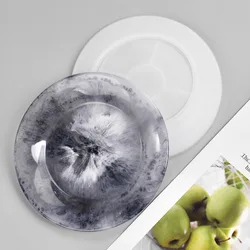 Molde de silicona de plato plano ovalado de placa redonda, molde de resina epoxi UV de cristal DIY, suministros de arte, venta al por mayor