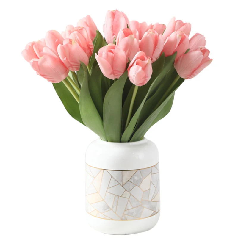10pcs Artificial Tulip Real Touch Flower for Wedding Home Decor Centerpiece Bouquet Fake Tulips flower Decoration