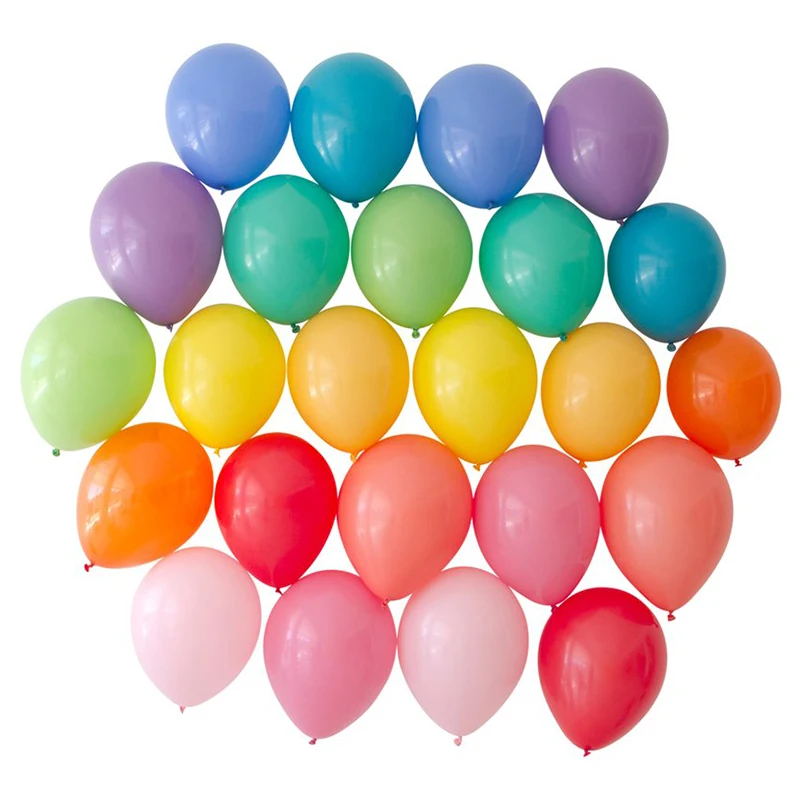 15Pcs 10“  Solid Color Monochrome Birthday Balloon Kids Party Accessories Bright Colorful Thick Latex Balloon S00078