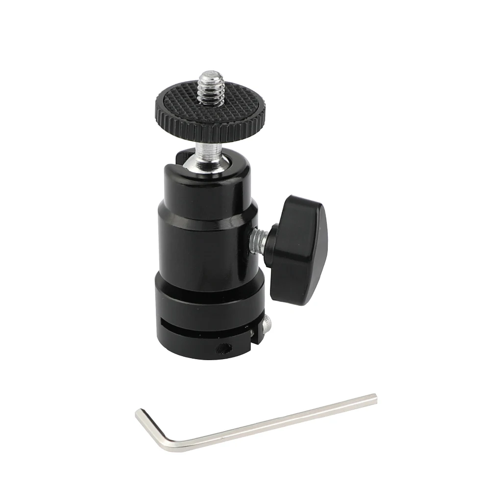 CAMVATE تنوعا الكرة رئيس محول حامل مع 1/4 "-20 ذكر الموضوع جبل و القياسية 15 مللي متر قضيب ميناء ل على شاشة كاميرا دعم