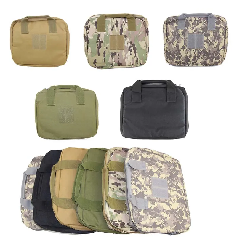 Carry tático Gun Hand Bag Pouch Airsoft Pistol Capa estojo Militar Revólver portador macio Proteja exterior Caça Acessórios