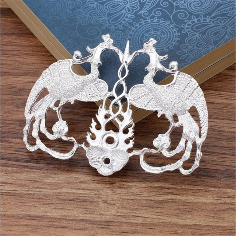 SIXTY TOWFISH 2 Piece DIY Jewelry Accessories 75*56.5mm Alloy Ancient Retro Style Materials Flower Charms