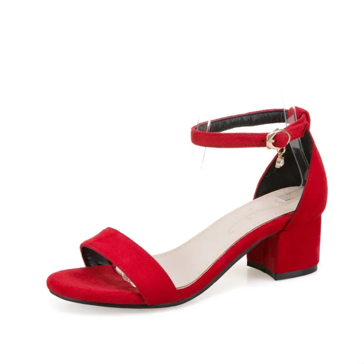 Big Size 9 10 11 12 13 14 15 16 high heels sandals women shoes woman summer ladies Button-up sandals with thick heels