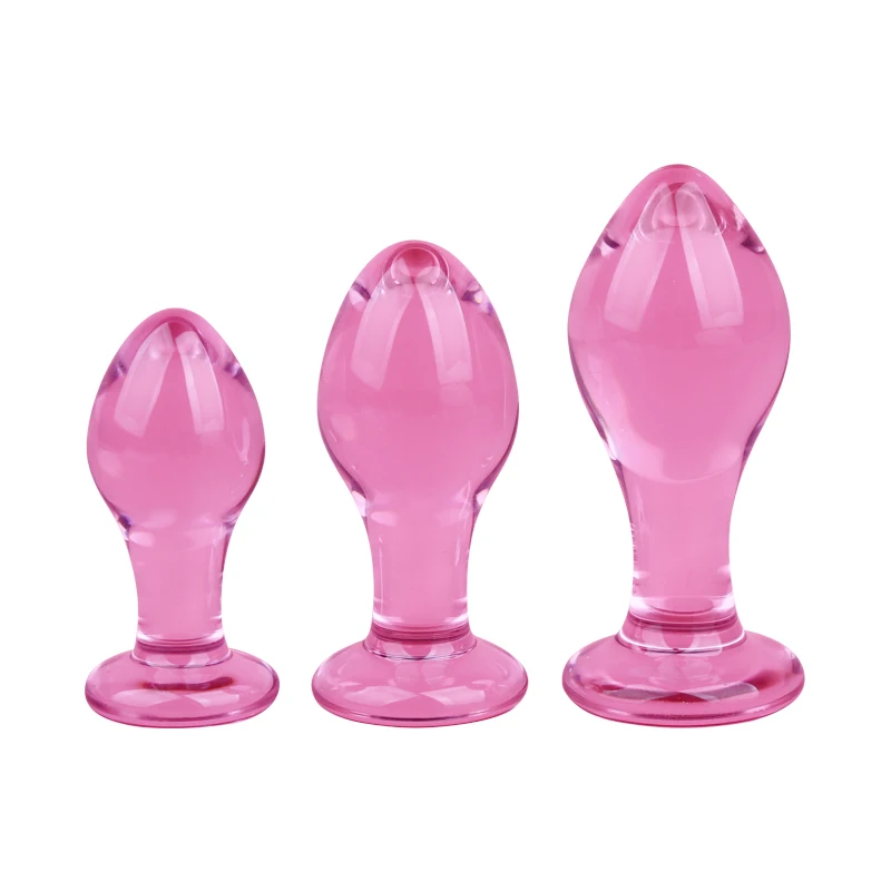 Glass Anal Plug Sex Toys For Women Pink Anal Stimulator Crystal Buttplug Men Prostate Massage Vagina Butt Plug Balls