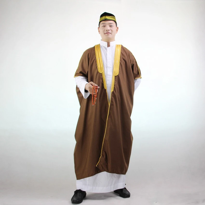 Muslim Embroidery Bachelor Islamic Clothing Men Kaftan Stage Speech Pakistan Abaya Graduation Jubba Thobe Long Coat Saudi Arabia