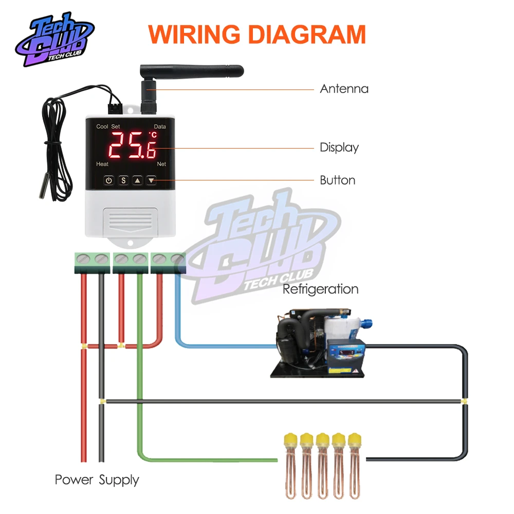 LCD Digital Smart WiFi Thermostat Temperature Control DTC1201 Thermometer Controller AC 110V 220V Home Heater Cooler control