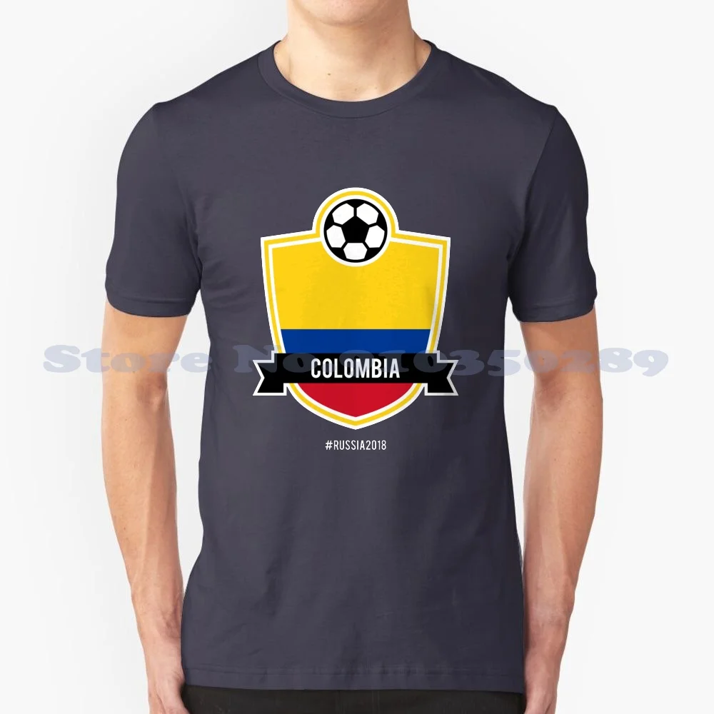 Colombia Team 100% Cotton T-Shirt Football Soccer National Team Fan Champion Tournament Futbol Futebol Flag Colombia