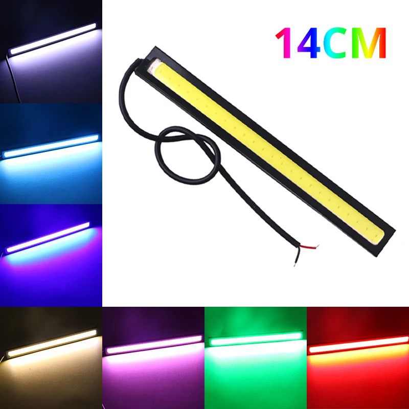 1x 14cm Cob DRL Lights Waterproof Car LED COB Driving Daytime Running Light Motorcycle Fog Lamp 12V DC