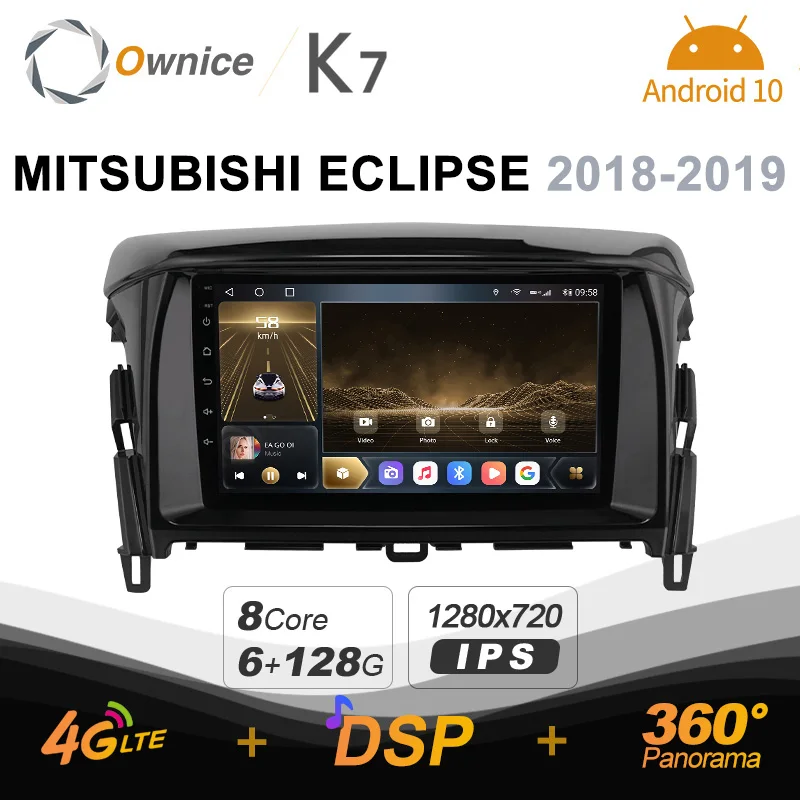 K7 IPS 2 Din Android 10.0 Car Multimedia radio for MITSUBISHI ECLIPSE 2018 - 2019 With 8 Core A75*2+A55*6 SPDIF 6G 128G