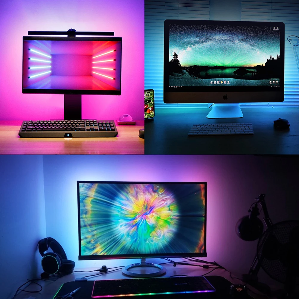 Tira de luces LED de retroiluminación, cinta de Color de ensueño RGBW, para PC, ordenador, pantalla de fondo, luz ambiental de juego