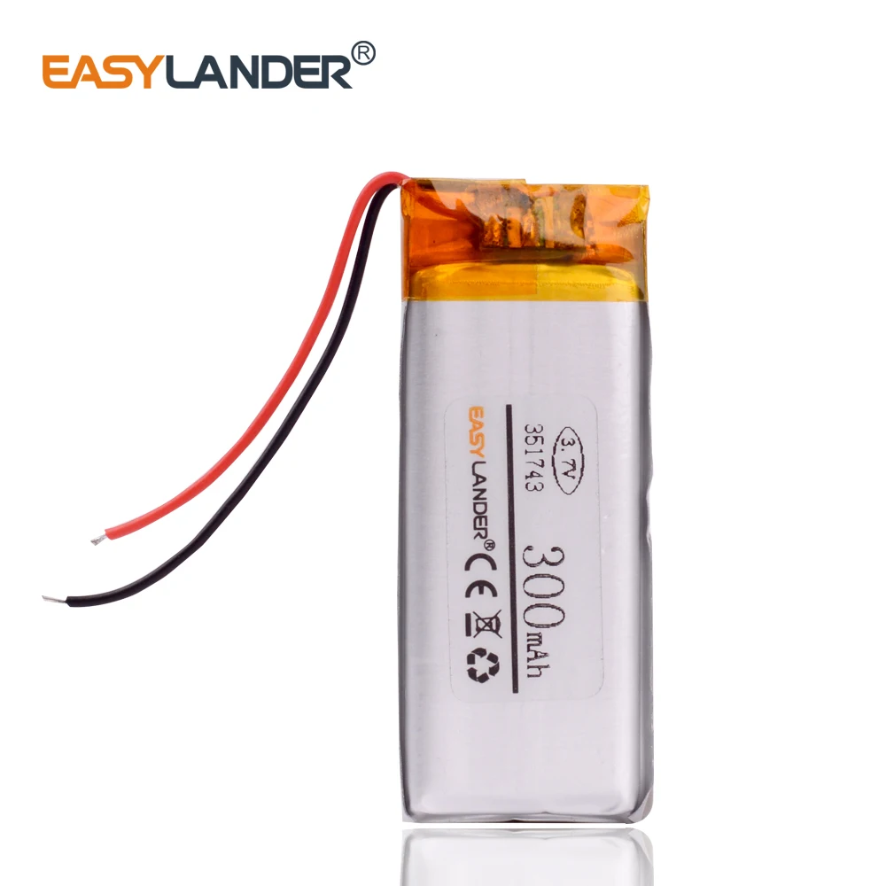 351743 3.7V 300mAh Rechargeable li Polymer Li-ion Battery For Sony MP3  sony walkman NWZ-B143F  YP-U5  player