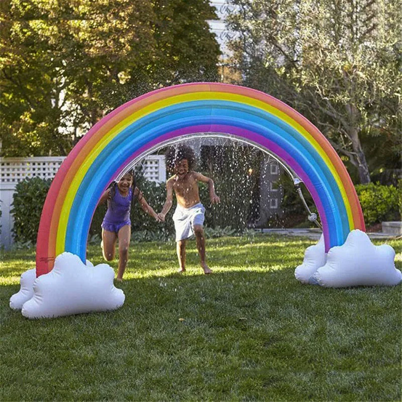 Outdoor Lawn Kids Sprinkler Toy Inflatable Rainbow Sprinkler Bright Safe Arch Water Spray Summer Water Swimming Pool Toy