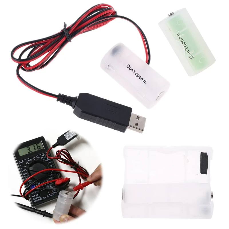 

USB to C Cell and LR14 C Battery Eliminator USB Power Supply Replace 1 to 4pcs 1.5V C Cell Battery