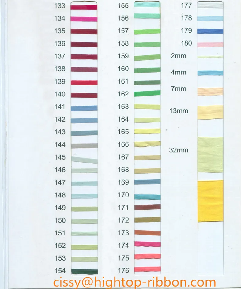 180 colori solidi Nastro di seta pura al 100% Nastri da ricamo Cucito Forniture artigianali Nastro decorativo in taffettà sottile Nastro per bambola