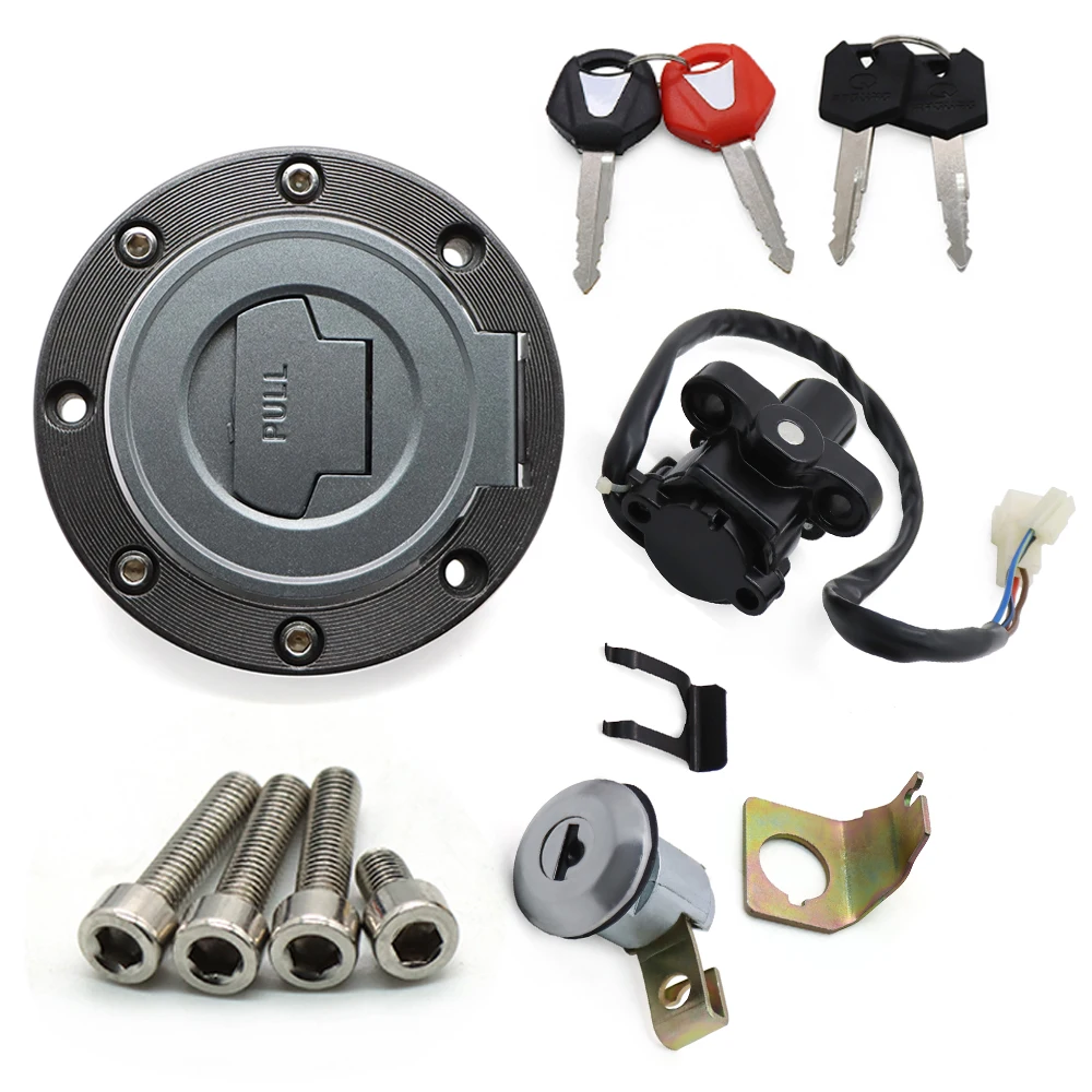 Ignition Switch Fuel Gas Cap Seat Lock Key Set For Yamaha YZF R1 YZF R6 1992-2013 FJR1300 2001-2010 FZ6 YZF1000 YZF600 1991-2011