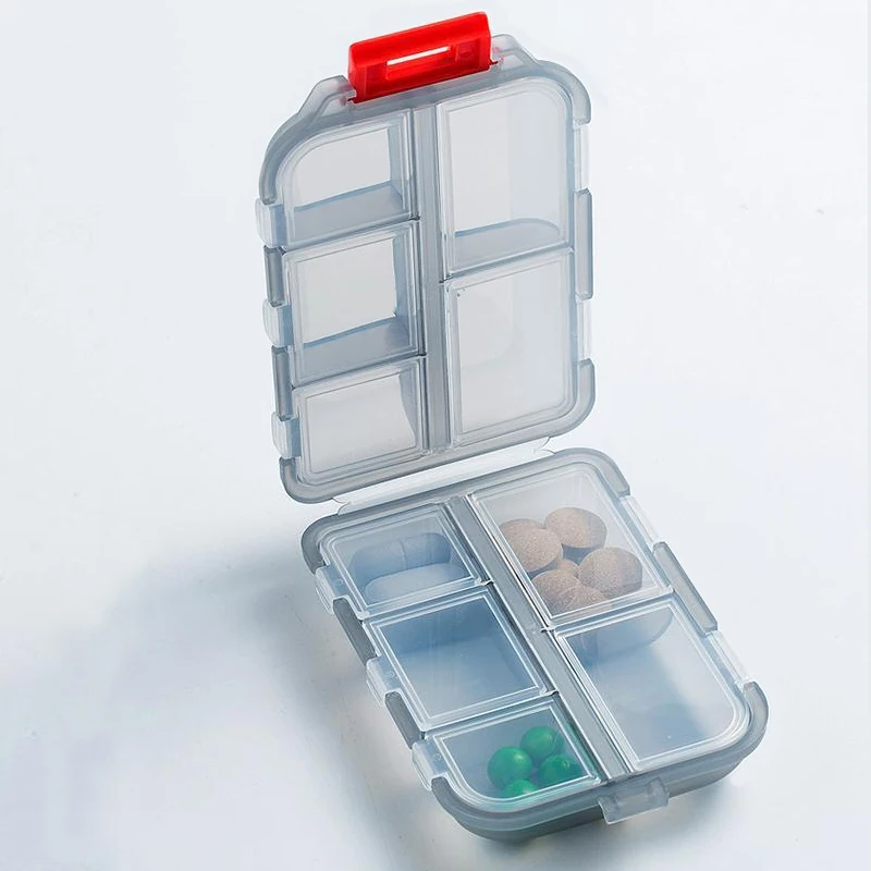 

10 Compartments Pill Case Portable Weekly Travel Pill Organizer Portable Pocket Pill Box Dispenser Vitamin Fish Oil Medicine Box