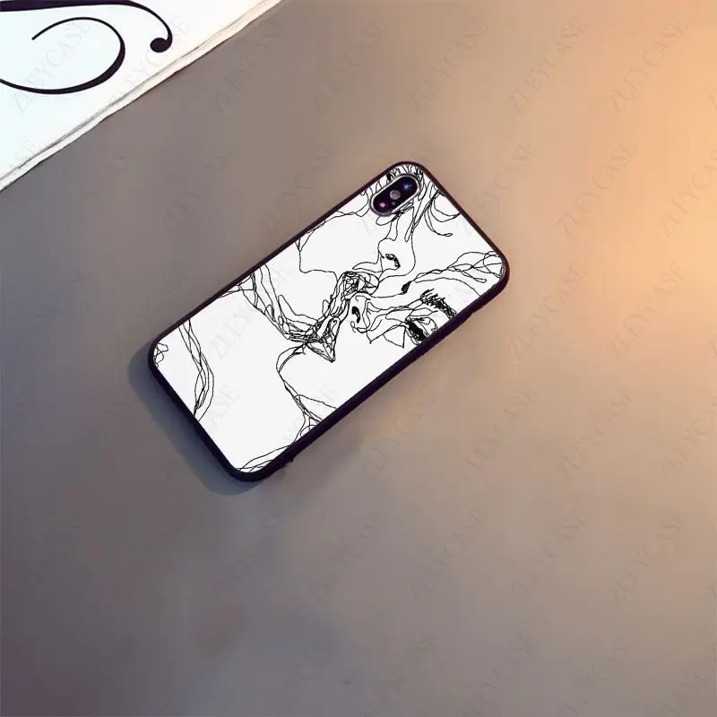 Minimalist line couple hand Love Phone Cover For iphone 15pro 11pro 13pro 14pro 12pro xs max 7 XR 12mini 15plus 13mini SE cases image 5