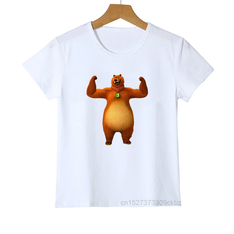 Dzieci Tshirt światło słoneczne Grizzy niedźwiedź nadruk zwierzęta T Shirt chłopcy boże narodzenie Lemmings T-shirt koszulki topy