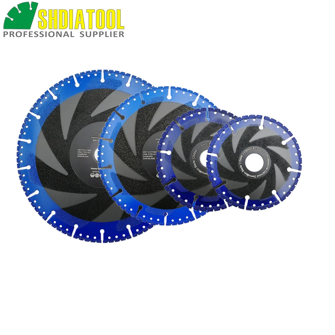 SHDIATOOL 2pcs Vacuum Brazed Diamond saw Blade for All Purpose For stone iron steel Demolition cutting disc