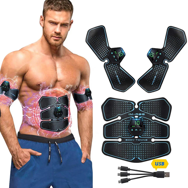 EMS Abdominal Muscle Stimulator Hip Trainer Electric Vibrate Massager Weight Loss Body Slimming Belt Fitness Equipment Unisex