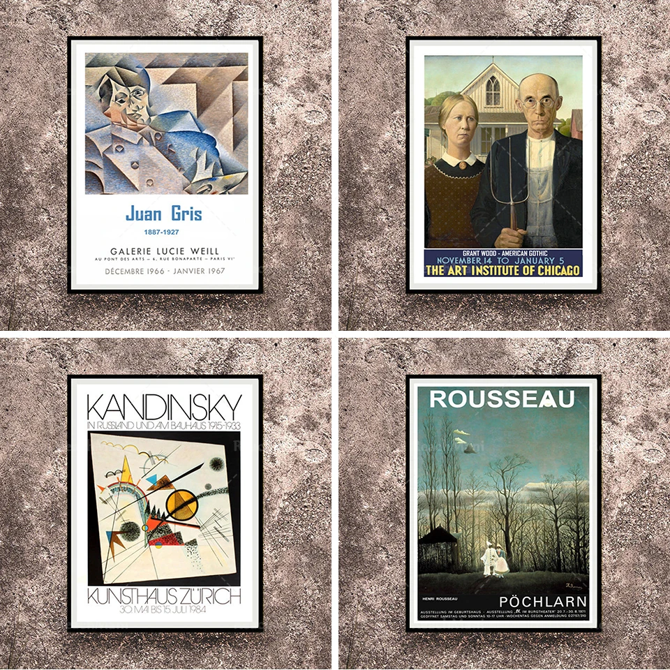 Reprint of a 1966 Vintage exhibition Poster for works by Rene Magritte