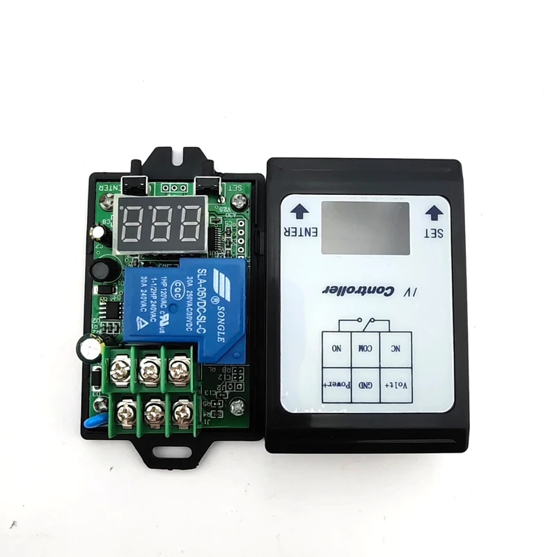 DC voltage detection control relay 6-80V/48V60V battery charge and discharge timing / 30A on/off switch