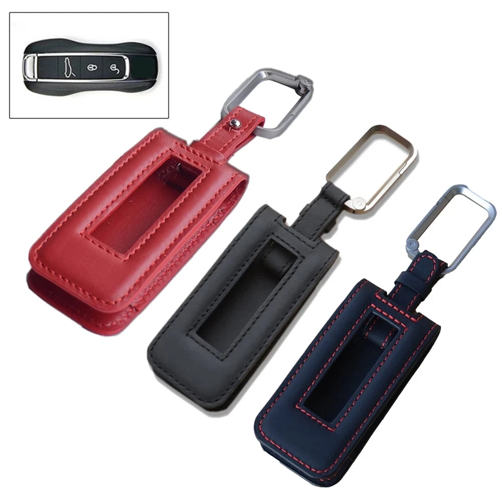 Leather Key Protector Car Cover Fob For Porsche Cayenne Panamera 911 Macan Genuine Genuine Leather Key Brand New